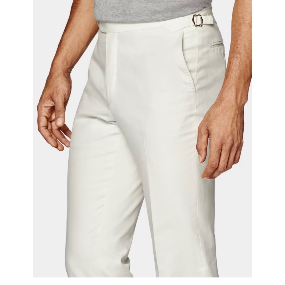 Off-white Brescia pants pure cotton by E.Thomas Italy